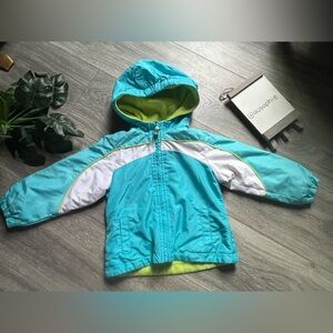 London Fog Baby Blue and White Winter Fill Zip Hooded Jacket. Size 2T